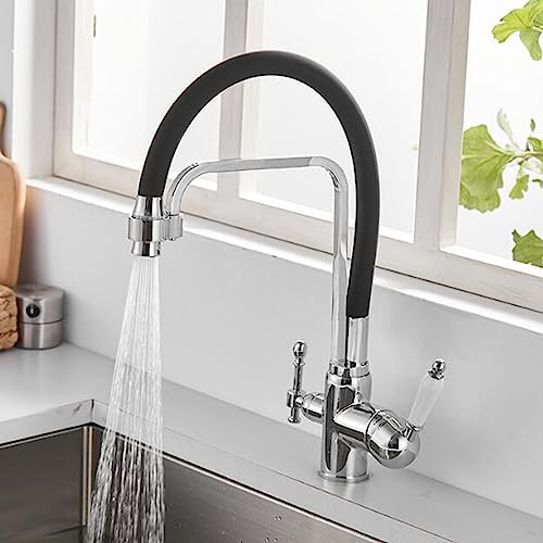 Mitigeur cuisine 3 voies laiton avec canal eau filtrée intégré