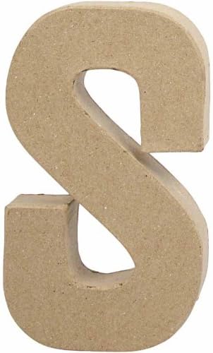 Create Crafts 26618 Creativ 20.5 cm 1-Piece Papier Mache Letter S, Beige
