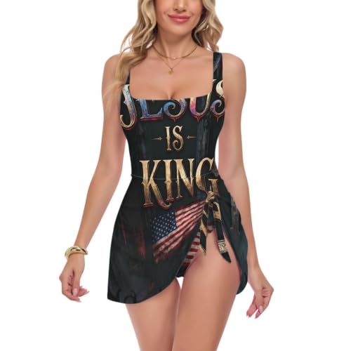 Traje de baño adelgazante para mujer Gothic is King negro con efecto reductor en abdomen