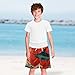 Selerdon Quick Dry Swim Trunks Swordfish Red Sun City for Boy Kids Summer Fashion Beach Shorts with Adjustable Waist and Side Pocket for Daily Wear Outdoor Play XS