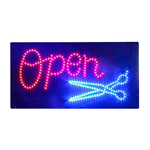 Barber Shop Open Sign for Business, Super Bright Electric Advertising Display Board for Hair Salon Hair Cut Business Shop Store Window Decor (24" x 12")