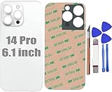 Dakexiong Silver 14 Pro Rear Back Glass Cover Replacement for iPhone 14 Pro 6.1 inches with Repir Tools, Big Hole Rear Back Cover Glass Replacement All Carriers with Reparing Tool Kit