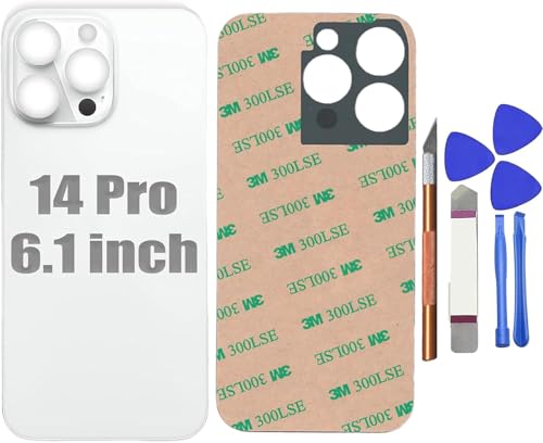 Coque arriere en verre iPhone 14 Pro argente premium pour reparation officielle