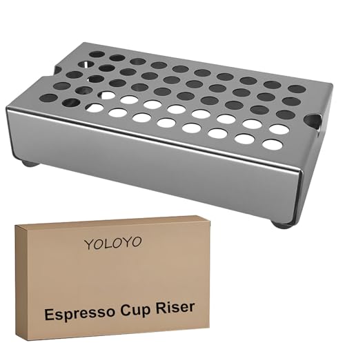 Espresso Cup Riser Stand, Premium Stainless Steel Coffee Drip Tray, Coffee Mug Holder Stand for Espresso Machines, Height 40mm
