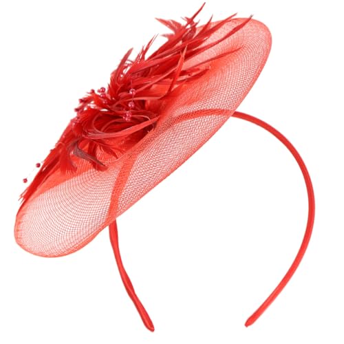 Chapeau en maille filet noir avec fleurs et plumage accessoire coiffure soirée femme