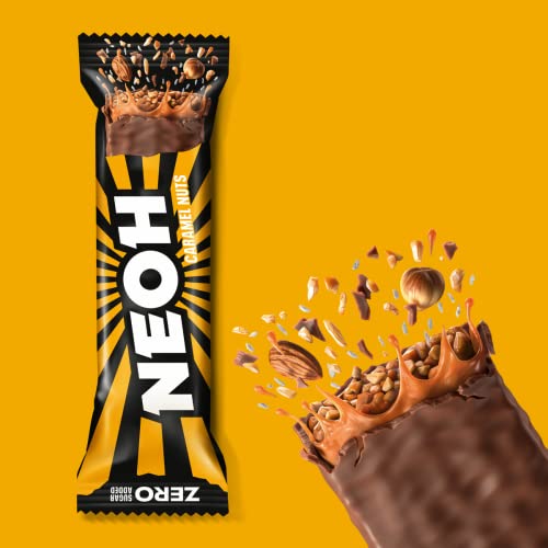 Neoh Vegan Chocolate Bars, Keto Chocolate Candy Protein Bar, Gluten Free Snacks, Low Carb, Low Calorie, Plant Based, No Added Sugar, 3G Net Carbs, High Fiber, Non Gmo, Caramel Nut, 1 Oz Bars, 12 Pack #TOP3