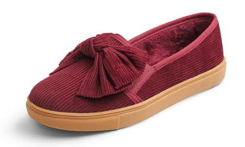 Image of FEVERSOLE Women's Casual Slip On Sneaker Fashion Bow Tie Loafer Flats