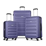 American Tourister Westridge Hardshell Luggage Set - 3 Piece Set - 20" Carry-On, 24” & 28” Checked Luggage Set with 360° Spinner Wheels - Expandable Suitcases for Extended Travel - Dusk Purple