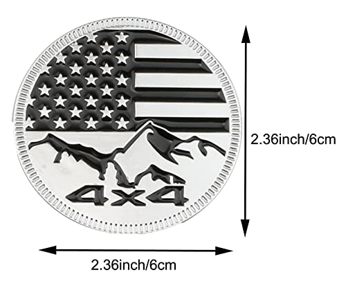 Image of CONGCONG for Jeep Emblem babge Snow Mountain Emblem 4x4 Metal Automotive Badge Specifically Designed for The Jeep Wrangler Cherokee - Stick it Anywhere (Snow Mountain Silver Black)