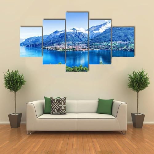 Tableau décoration murale salon et cuisine paysage de lac panoramique