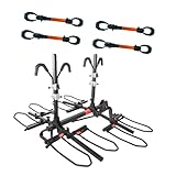 HYPERAX Special Combo - Volt RV 4X with 4X E-Bike Adapter -Hitch Mounted 4 Bike Rack Carrier for RV,Toad with Fits Up to 2x75lb E Bike +2X50lb Bikes with Up to 5' Fat Tire