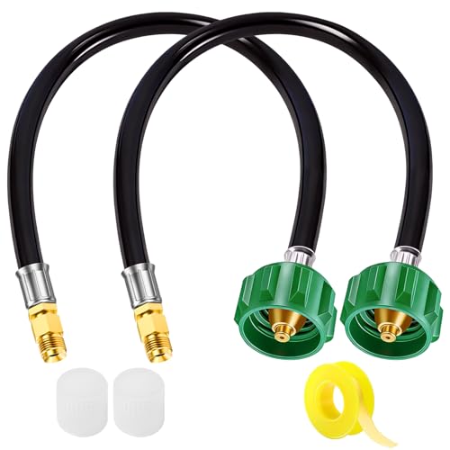 2Pack 15 RV Propane Hose with 1/4 Inverted Male Flare & Qcc1/Typel Propane Hose-RV Propane Tank Hose Camper Propane Hose for Dual Tank RV Regulators for BBQ/RV/Camping/Outdoor Cooking etc.