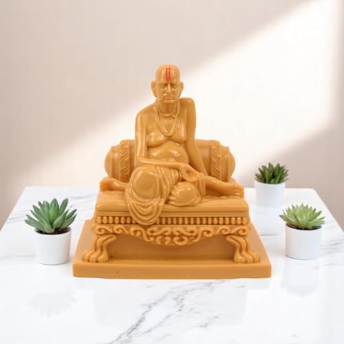 Image of KariGhar Swami Samarth Idol Perfect for Car Dashboard and Housewarming 3 Inch Figurine