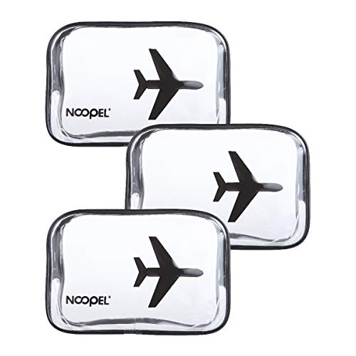 Toiletry Bag NOOPEL 3 PCS TSA Approved Clear Travel Toiletry Bags Quart Size Airline Carry on Cosmetic Organizer Pouch Perfect Cosmetic Bag for Your Trip (Black)