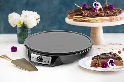 Elite Gourmet ECP-126 Máquina para hacer crepes eléctrica, para panqueques, pasteles calientes, plancha antiadherente con esparcidor, espátula y recetas (30,5 cm, negro) - imagen 7