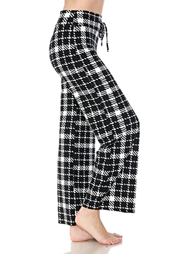 Image of Leggings Depot Women's Wide Leg Drawstring Pajama Pants for Lounge, Sleep | Soft, Breathable Poly-Span, Drawstring Waist, Comfy, Casual, Yoga, Everyday