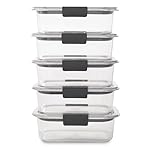 Rubbermaid Brilliance Food Storage Containers, BPA Free, Airtight Lids, Ideal for Lunch, Meal Prep & Leftovers, Set of 5 (3.2 Cup) - Image 4