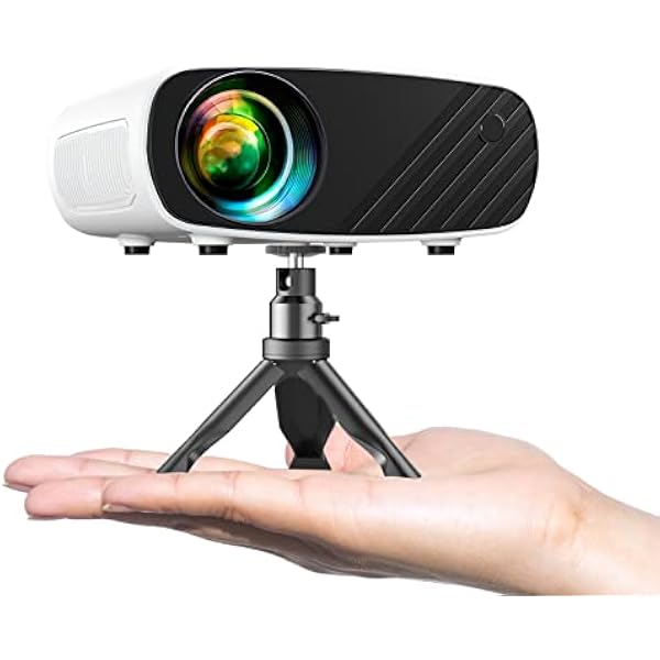 projektor ELEPHAS 1080P Full HD, 14000Lux 4K ze statywem i torbą, kompatybilny z telefonem/Windows/TV Stick/HDMI/USB