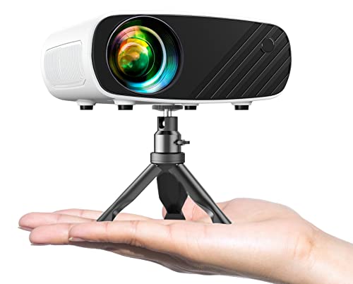 Proyector, ELEPHAS Mini Proyector Portatil Full HD 1080P, 13000Lux Proyector 4K con Trípode y Bolsa de Transporte, Proyectores Compatible con Android/iOS/Windows/TV Stick/HDMI/USB