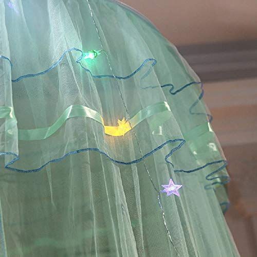 Jolitac Bed Canopy Lace Mosquito Net For Girls Beds, Unique Princess Play Tent Mesh Canopies Large Lace Dome Curtain Drapes Home & Travel (Green) #TOP4