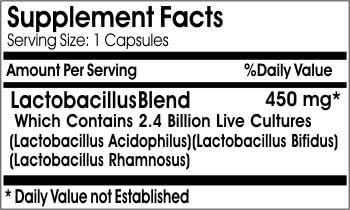 Probiotic Acidophilus - 500 Million Live Active Cultures - Keep Refrigerated ~ 200 Capsules - No Additives ~ Naturetition Supplements