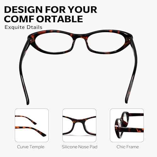 Image of boten Cat Eye Blue Light Blocking Glasses for Women Men Small Oval Eyeglasses Anti Glare Nerd Eyewear