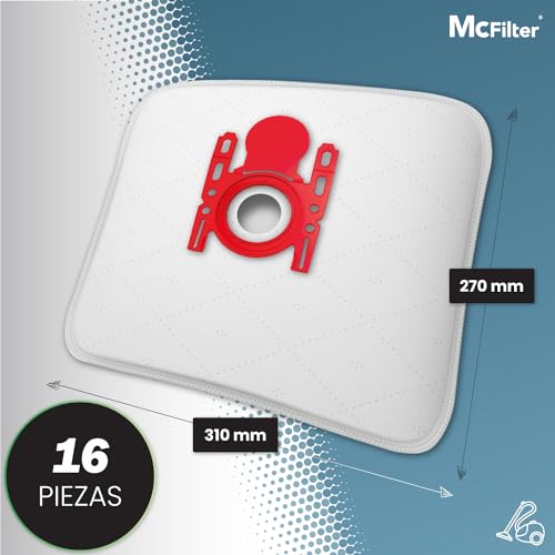 Miniatura 3 de Mcfilter 16 Bolsas De Polvo Compatibles Con Bosch Serie 2 Serie 4 Serie 6 Serie 8, Bbz16fgall Tipo G All, Adecuado Para Bgl8xhyg, Bgd38rd1h, Bgds2champ Gl-20 30 Alergia Moveon Mini