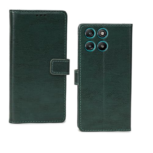 Image of amazon basics Motorola G67 Power 5G Flip Cover | Card Pockets Wallet & Stand | Flip Cover for Motorola G67 Power 5G (Green)