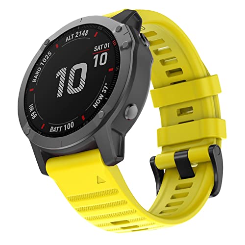 Bracelet silicone Garmin Fenix 20mm anti-transpiration jaune - 3