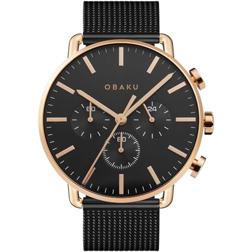 Montre homme Obaku Havn moderne noir et blanc idéale pour le bureau