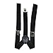 Price comparison product image Mens Men Braces Plain Black 25mm Wide & Heavy Duty Suspenders Adjustable Unisex
