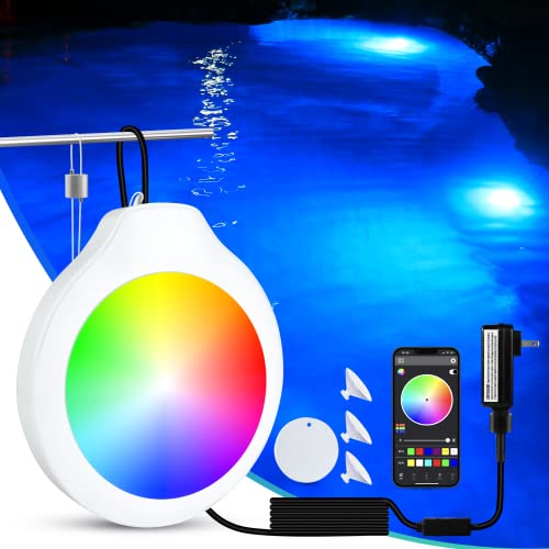 LanPool LED Pool Lights for Above Ground Pool with App Control, IP68 Waterproof Underwater Submersible Lights w/Magnet,Suction Cups,Music Sync Color Changing Pool Lights for Inground Pool Accessories LanPool LED Pool Lights for Above Ground Pool with App Control, IP68 Waterproof Underwater Submersible Lights w/Magnet,Suction Cups,Music Sync Color Changing Pool Lights for Inground Pool Accessories