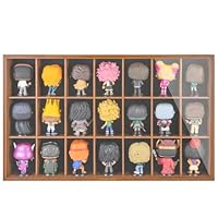 FIGURESLAB Action Figure Display Case, 4 Inch Fuko Pop Vinyl Figures Storage Box with 21 Compartments, Wooden Wall Mounted Dustproof Cabinet Box for Collectibles Models Dolls, 15.55\" X 25.83\" X 3.23\"