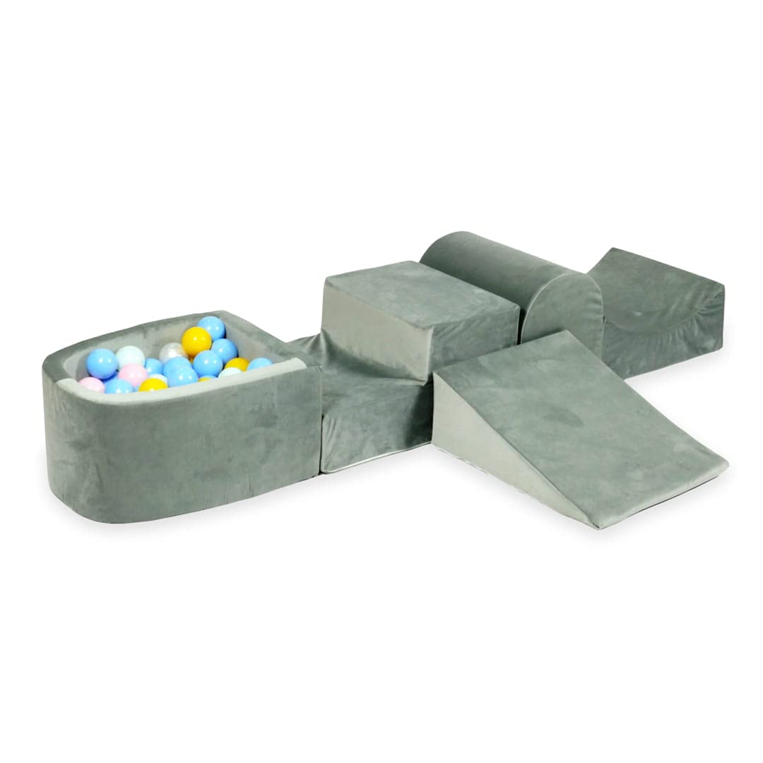 Mimii Piscina de Bolas, Set de Juego - 260 X 45 cm / 100 Bolas, Pelotas de 7 cm, Área de Juego y Parque de Bolas s con Coloridas Pelotas de Plástico para Bebés y Niños - Redondo