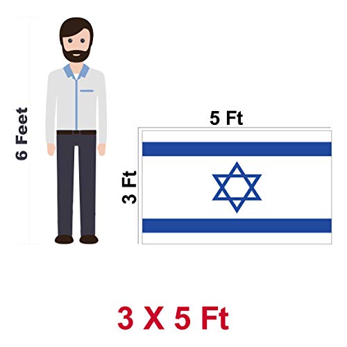 G128 Israel Israeli Flag | 3X5 Ft | Liteweave Pro Series Printed 150D Polyester | Country Flag, Indoor/Outdoor, Vibrant Colors, Brass Grommets, Thicker And More Durable Than 100D 75D Polyester #TOP5