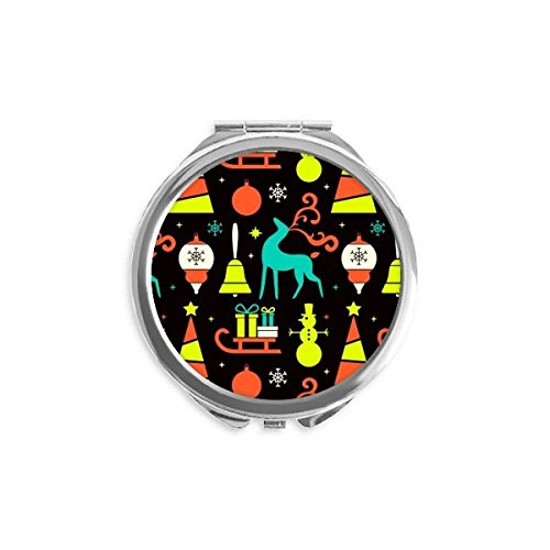 Miroir de poche élan de Noël rond petit cadeau de table original et utile pour invité réveillon