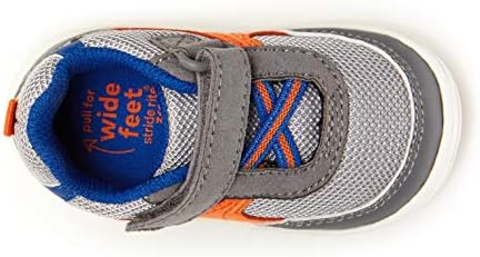 Stride Rite 360 baby boys Gogo Sneaker, Grey/Orange, 3 Infant US | Image 5