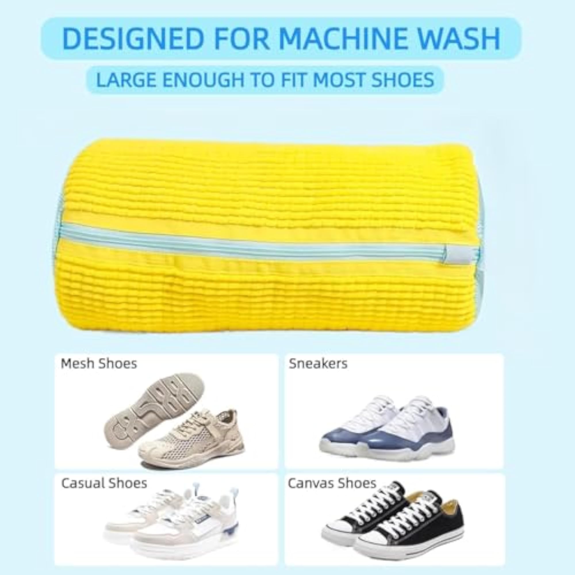Reusable Laundry Shoe Bag for Washer, Durable Zipper