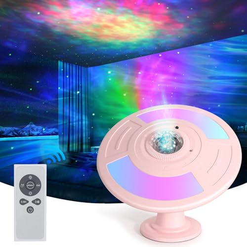 HASULL UFO Galaxy Projector - RGB Color-Changing Nebula Projector Lamp with USB Charging, Auto Focus, Timer & Remote, Perfect for Kids' Room, Party Decor, Christmas & Birthday Gifts