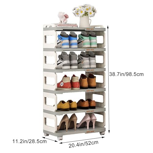 Étagère à chaussures marron à rangement vertical pour placard - 4