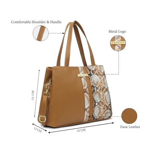 Image of Caprese Molly Medium Satchel Bag for Women with Adjustable & Detachable Strap | Multiple Compartments | Versatile Shoulder, Crossbody & Handheld Bag for Work, Travel, and Everyday Use