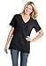 Women's Plus Size Perfect V-Neck Tee Black,3X