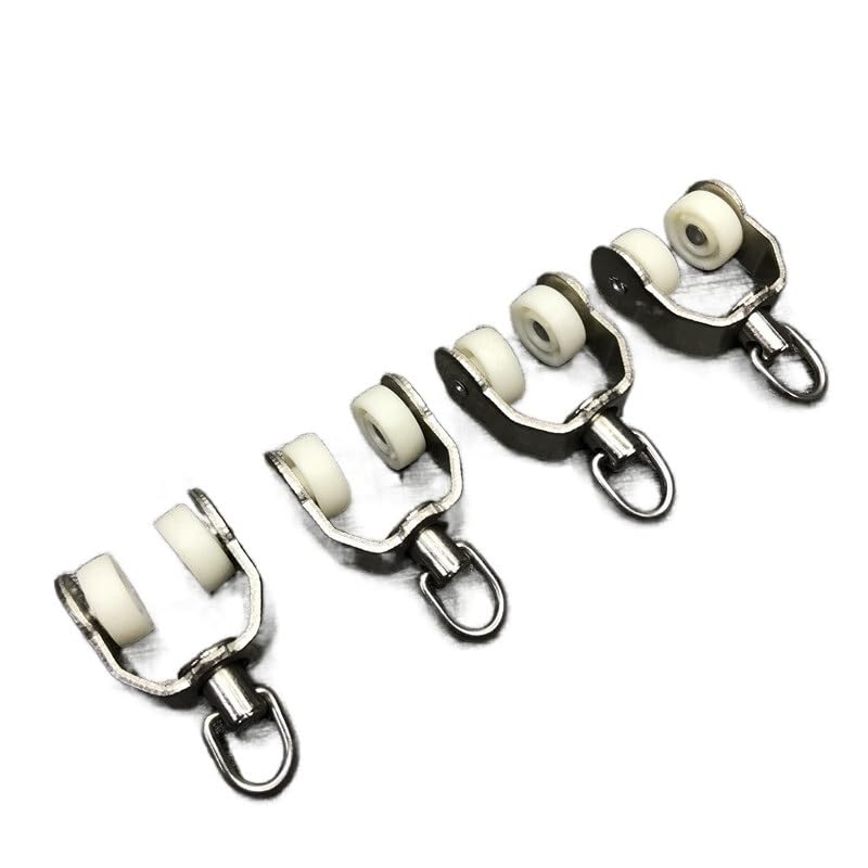 Household Curtain Iron Pulley Shower Curtain Curved Rail Hanging Wheel Curtain Conveyor Hook Rollers Home Hardware Accessories(10pcs)