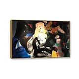  Jean Miotte《Untitled II》Expressionnisme abstrait Toile Art Peinture à l\'huile Photo Tenture Murale Décor Maison Salon Décoration 90x60cm(36x24in) Cadre en teck