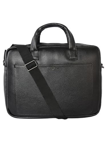 Image of Police Premium Laptop Briefcase for Men | Sleek Professional Office Bag | Spacious Laptop Compartment | Adjustable Shoulder Strap | Durable Business & Work Bag | Vegan Leather