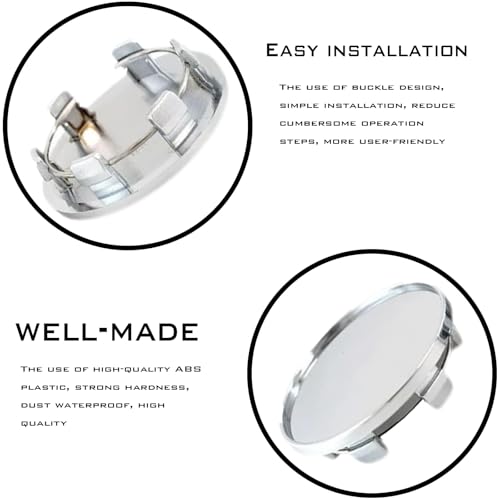 1 Pack 4 Pcs Wheel Center Hub Caps Cover,Snap-in Silvery Car Wheel Center Caps, Rim Hub Caps for Car, SUV,Truck.