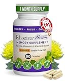 Brain Supplement - Memory and Focus, Rhodiola Rosea, Cognitive Health, Concentration, Mental Clarity, with Bacopa Monnieri, Biotin, Nootropic, Vitamin & Minerals - 60 Capsules