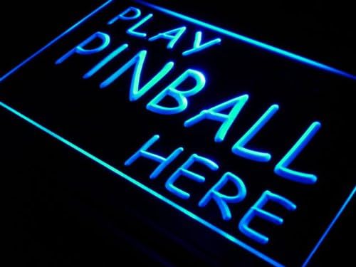 ADVPRO s102-b Play Pinball Here Game Room Gift Neon Light Sign
