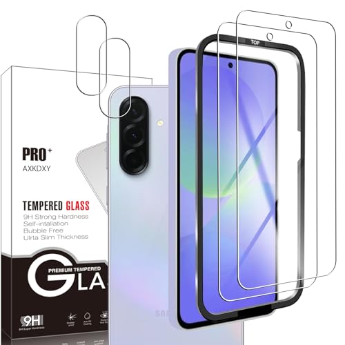 【2+2+1枚セット】Galaxy A36 5G 用の ガラスフィルム(2枚) + レンズ保護フィルム (2枚) + 取り付け枠 (1枚) フィルム 強化ガラス液晶保護フィルム液晶 ケース 硬度9H スクラッチ防止 飛散防止 撥水撥油 指紋防止 貼り付け簡