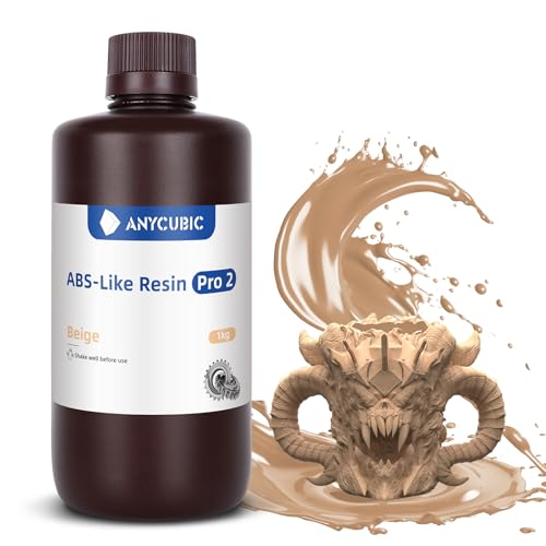 Image of ANYCUBIC ABS-Like Resin Pro 2, Upgraded 8K 3D Printer Resin with Enhanced Strength and Toughness, High Precision, Low Odor, Wide Compatibility for All LCD 3D Printers (Beige, 1kg)